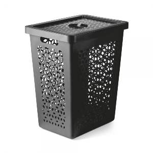 CESTO ROUPA TELADO UZ 55LT PRETO DIV 372
